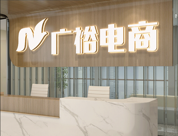 深圳电商公司前台logo名称招牌背景墙图片